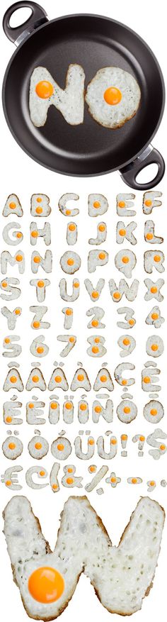 some type of alphabet with eggs on it