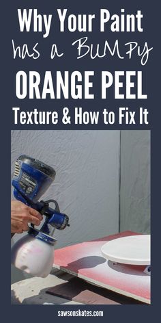 I was so frustrated! Whenever I used my paint sprayer the surface of the paint was never smooth. I always ended up with this bumpy, orange peel texture. I thought something was wrong with my sprayer until I read this! These 7 ideas to prevent orange peel totally fixed my problem. Now everytime I spray my paint is silky smooth! #diy #diytips #paint #painting #paintsprayer Diy Spray Paint Booth, Auto Painting, Painting Tricks, Auto Body Work, Orange Peel Texture, Painting Stuff, Wood Finishing