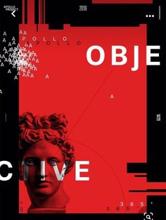 a poster with an image of a woman's head and the words obje above it