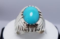 Dark Blue Natural Nishapuri Feroza Turquoise Ring Stone Is 100% Natural Beautiful Clean Blue Piece Handmade New Elegant Design, Designed by one of our Team Member We can Resize the ring as per buyer Choice We do ship through FedEx in Three working days Please Feel Free to contact me any time Thanks Southwestern Style Blue Round Ring, Traditional Blue Turquoise Ring In Sterling Silver, Southwestern Blue Rings For Anniversary, Traditional Blue Turquoise Gemstone Ring, Southwestern Blue Rings For Gift, Southwestern Style Blue Rings For Gift, Southwestern Style Blue Rings For Gifts, Traditional Blue Gemstone Rings, Traditional Blue Ring Jewelry