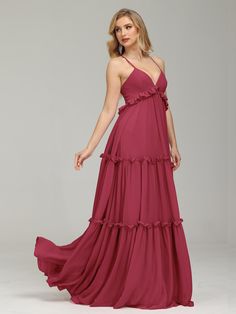 V-neck Empire Waist Chiffon Bridesmaid Dress Empire Line Dress, Flowy Chiffon V-neck Dress, Flowy V-neck Dress With Gathered Waist, Flowy V-neck Chiffon Maxi Dress, Elegant Summer V-neck Dress With Empire Waist, Elegant V-neck Empire Waist Dress, Burnt Orange Dress, Formal Dresses With Sleeves, Suit Pattern