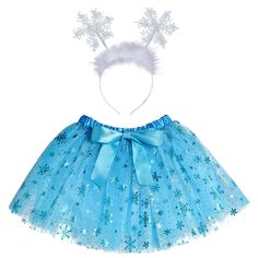 PRICES MAY VARY. Premium Material:Snowflake headbands are made of feather and plastic elastic band, which is lightweight to wear, do no damage to skin. The skirt is made of two layers of yarn and a layer of lining. Snowflake Design:Christmas headbands is adopt with snowflake design, decorated with feathers.The skirt has a snowflake sequins pattern on the outer yarn.hairband and dress are designed to match the atmosphere of Christmas winter. Suitable Size:Both the skirt and the headband have good Blizzard Costume, Christmas Dress Up, Baby Costumes Girl, Long Sleeve Leotard, Christmas Headband, Feather Headband, Christmas Accessories, Blue Snowflakes, Fancy Dresses Party