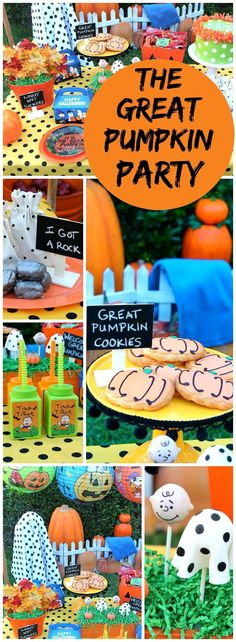 the great pumpkin party with lots of decorations