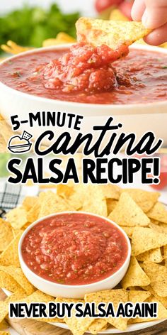 the recipe for salsa is shown in this advertisement