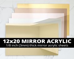 three mirrors with different colors and sizes are shown in the same size as each other