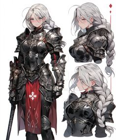 Anime Armor Female, Female Armor Art, Female In Armor, Knight Outfit Female, Mech Design Concept Art, Anime Knight Art, Anime Armor Design, Character Design Armor, Female Knight Oc