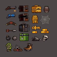 an assortment of items that are in the game