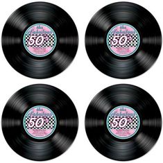 four vinyl records with the number 50 on them