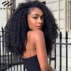 Afro Extensions, Curly Hair Black Women, Dye Highlights, Afro Wigs For Black Women, Wave Hairstyles, Curly Lace Frontal, Lace Closure Hairstyles, U Part Wigs