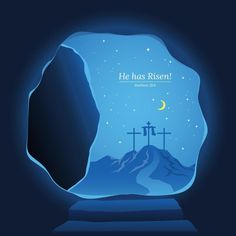 an iceberg with the words he has risen on it