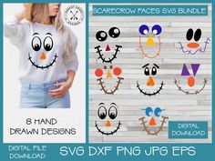 Scarecrow Face, Screen Print Transfers, Fall Events, Svg Silhouette, Autumn Art, Scarecrow, Sublimation Transfers, Svg Design, Design Bundles