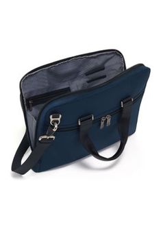 Carry your laptop and important documents in safety with the Academy Briefcase from Tumi. | Tumi Academy Briefcase Blue Rectangular Laptop Bag For Business, Blue Rectangular Business Laptop Bag, Blue Rectangular Laptop Bag For Office, Blue Laptop Bag With Luggage Sleeve, Blue Rectangular Laptop Bag With Luggage Sleeve, Functional Rectangular Cases For Office, Functional Business Cases With Interior Card Slots, Business Cases With Interior Card Slots, Functional Rectangular Office Case