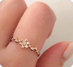 Delicate Rose Gold Flower-shaped Ring, Delicate Rose Gold Flower Shaped Ring, Minimalist Rose Gold Flower Ring For Anniversary, Tiny Rose Gold Flower Shaped Jewelry, Minimalist Rose Gold Promise Flower Ring, Diamond Flower Ring, Daisy Ring, Ring Stacking, Ring Minimalist