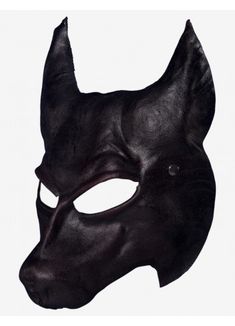 a black mask with horns on it