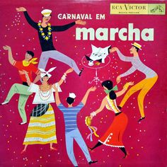 an old book cover with people dancing and wearing colorful clothing on the cover, in front of a pink background