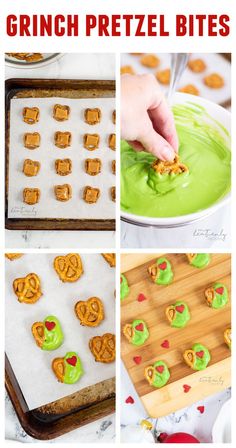 green pretzel bites are being made in the kitchen