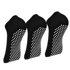 PRICES MAY VARY. NON SLIP DESIGN - Dot grippers on bottom of socks provide superb grip on slick surface such as wood floors,tile floors. Prevent falling or losing balance while walking or running. Protect You from Slipping Place: These Anti-skid socks are perfect for pregnant women, hospital patients, the aged people, etc. High Elasticity Socks: Women's grip socks fits women shoe sizes 10-13.Package includes 3 pairs of sticky socks. ALL PURPOSES IN ONE: Ideal for not only yoga, but also Pilates, Hospital Socks, Pilates Socks, Gym Gloves, Ballet Barre, Pilates Barre, Non Slip Socks, Heel Grips, Yoga Socks, Socks For Women