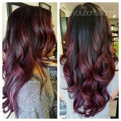 Hi/lo Hair Color Burgundy, Balayage Hair Blonde, Hair Color Highlights