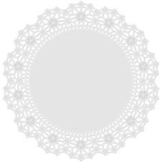 a white doily on a white background with an empty space in the center for text