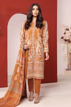 Ms 07 21 Orange AlKram Mid Summer 2021 Suits For Wedding, Open Shirt, Pakistani Designer Suits, Mid Summer, Gul Ahmed, Suits Design, Boutique Dress Designs, Casual Home, Ladies Clothing