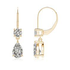 Designed in 14k yellow gold, these diamond drop earrings exude sophisticated charm. The pear shaped diamond is topped by a glimmering diamond that adds to the beauty of these lever back earrings. Gold Pear-shaped Diamond Earrings With Accents, Classic Pear-shaped Yellow Gold Diamond Earrings, Classic Drop Diamond Earrings, Classic Pear-shaped Diamond Earrings With Accents, Classic Gold Teardrop Diamond Earrings, Classic Drop Diamond Earrings With Accents, Gold Pear-shaped Diamond Earrings, Pear-shaped Yellow Gold Diamond Earrings With Accents, Classic Yellow Gold Diamond Teardrop Earrings