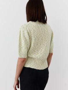 Editor's NotesThis short sleeve knit cardigan is impeccably knitted from cotton and acrylic blend yarn in a relaxed fit. Wear this item with wide-fit pants or a feminine mood dress.  - Two-tone short sleeve knit top- Ribbed hem detail and a comfortable fit - Wide collar and a must-have item  Measurements(in.) Size (S/M) - Shoulder: 16.73 in. / 17.12 in.- Chest: 16.73 in. / 17.71 in. - Hem: 11.41 in. / 12.20 in. - Sleeve length: 10.43 in. / 10.62 in. - Total Length: 20.47 in. / 20.86 in. *Model info: Height 5' 44, Bust 30.25, Waist 23.5, Hip 34.5, Wearing a size S                    Height 5' 64, Bust 31, Waist 25, Hip 35, Wearing a size S  Composition & Car Relaxed Fit Short Sleeve Knit Cardigan, Must Have Items, Half Sleeve, Workout Pants, Half Sleeves, Knit Cardigan, Knit Top, Comfort Fit, Relaxed Fit