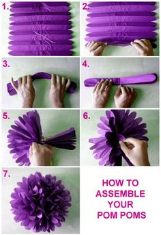 instructions to make an origami flower with blue and red paper flowers on it