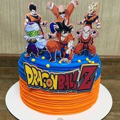 a birthday cake with dragon ball characters on it