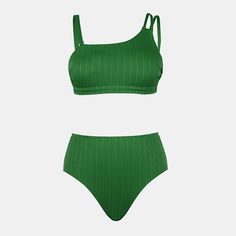 Get ready to turn heads in our Green One-Shoulder Bikini Top & High-Rise Bottoms Set. With its sleek design and flattering fit, this ensemble exudes confidence and style effortlessly. Elevate your beach and poolside looks with this must-have addition to your warm-weather wardrobe, and get ready to turn heads wherever your adventures take you. Product code: DAA12C4F001RR Cupshe Swimsuits, Affordable Swimwear, Asymmetrical Neckline, Swimsuit Set, Swim Bottoms, Swimwear Collection, Swimwear Fashion, Low Cut, Warm Weather