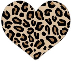 a heart shaped animal print with black and brown spots