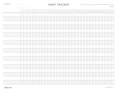 a printable habit tracker is shown in the form of a sheet with numbers on it