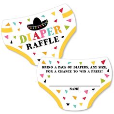 two diaper raffle coupons are shown