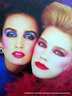 http://vintagebeautyinspiration.tumblr.com                                                                                                                                                                                 Más 1980s Fashion Makeup, 1980 Makeup Eyes, 80s Makeup Authentic, 1980s New Romantics Makeup, 80s Magazine Makeup, 1980 Makeup