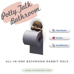 a toilet paper roll with the words potty talk bathroom above it and below it