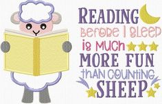 a sheep reading a book with the words reading before i sleep is much more fun than counting sheep