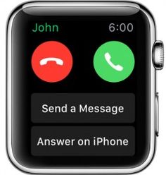 an apple watch with the message send a message and answer on phone