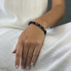 This elegant bracelet is made with exquisite snowflake black obsidian, a rare and precious stone that is believed to have spiritual meaning. The snowflake obsidian used in this bracelet is of the highest quality, and it has been carefully hand-selected to ensure its beauty and perfection. The unique pattern of the snowflakes is said to represent the infinite wisdom of the universe, and it is said to be used as a powerful talisman for protection and good luck in many ancient cultures.

&nbsp; Black Obsidian Bracelet, Obsidian Bracelet, Snowflake Obsidian, Spiritual Meaning, Elegant Bracelet, Black Obsidian, Ancient Cultures, Crystal Shop, Crystals And Gemstones