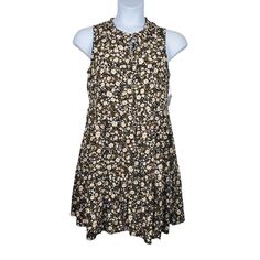 Old Navy Womens Sleeveless Black Floral Print Tie Neck Swing Dress Size M Nwt Old Navy Sleeveless Floral Print Tie Neck Swing Dress In Ivory And Black. Tie Neck Detail Sleeveless Dress. Pullover Swing Dress. Pockets. No Stains Or Holes. Casual Spring Summer Fall Dress. Size: M Length: 34" Pit To Pit: 18.5" Condition: New With Tag Box K D/11/13pmerd Sleeveless Mini Dress With Floral Print, Womens Navy Dress, Denim Chambray Dress, Pink Linen Dress, Grey Floral Dress, Long Sleeve Navy Dress, Black Floral Print V-neck Summer Dress, Dark Green Dress, Camo Dress