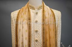 Marzipan Beige Embroidered Silk Sherwani set Thread Embroidery, Pastel Shades, Fancy Sarees, Marzipan, Embroidered Silk, Indian Bride, Bridal Collection, Free Giveaway, Silk Fabric