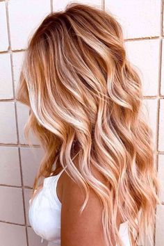 Gold Balayage, Copper Hair Color, Long Blonde, Hair Color Balayage