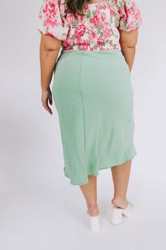 This PLUS SIZE Moth To A Flame Skirt features a trendy sage hue, textured detailing, and an elasticized high waist for added comfort. Lightweight and semi-stretchy, it's perfectly styled for the new season with a midi length and unlined, non-sheer design. A cute, girlish must-have! Details Textured fabric Elastic waistband Semi-stretchy Unlined Sizing Approximate measurements: SIZE LENGTH WAIST 1XL 35” 33” 2XL 36” 36” 3XL 37” 37” Fits true to size Fabric has stretch Model is 5’6” wearing 1XL Mat Moth To A Flame, Textured Fabric, New Season, Midi Length, Moth, Must Haves, High Waist, High Waisted, Plus Size