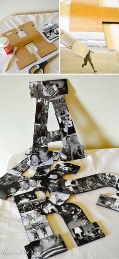 the letter e is made out of photos