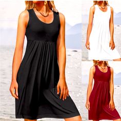 Amazon Generic Summer Dresses. Size Small - Hot Pink Size Medium - Black Soft Cotton/ Jersey Material Front Only Is Pleated Elegant Amazon Dresses For Vacation, Casual Black Pleated Sleeveless Dress, White Beach Dress By Amazon, Amazon Summer Mini Dress For Vacation, Amazon White Beach Dress, White Amazon Beach Dress, Amazon Sleeveless Summer Mini Dress, Amazon Sleeveless Vacation Dresses, Elegant Sleeveless Midi Dress By Amazon