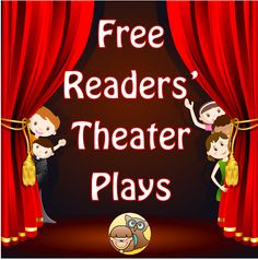 three children on stage with the words free readers'theater plays