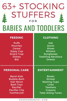 the baby's and toddlers list for christmas