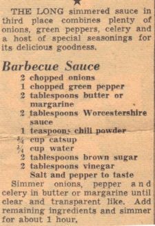 an old recipe for barbecue sauce