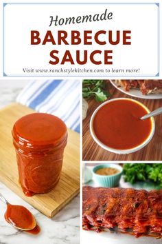 homemade barbecue sauce recipe collage with images