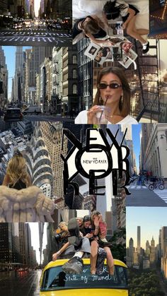 a collage of photos with the words new york on it