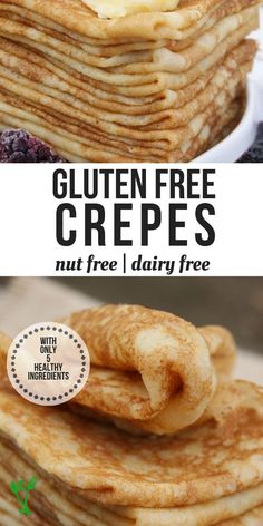 gluten free crepes with blueberries on top