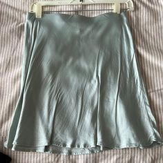 H&M Mini Satin Like Skirt Mint Green Never Worn H&m Lined Midi Skirt, H&m Midi Skirt With Lining, H&m Midi Lined Skirt, H&m Relaxed Flared Skirt, H&m Flowy Lined Skirt, H&m Summer Flared Skirt, H&m Flowy Flared Skirt, H&m Flared Skirt For Summer, H&m Flared Summer Skirt